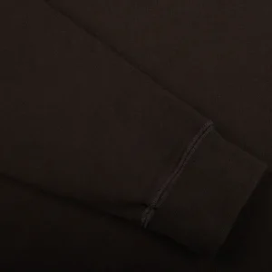 Sunspel Sweaters | Coffee Brown Cotton Loopback Sweatshirt