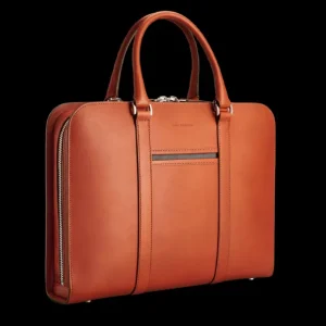 Carl Friedrik Briefcases | Cognac Vachetta Leather Pailissy Briefcase