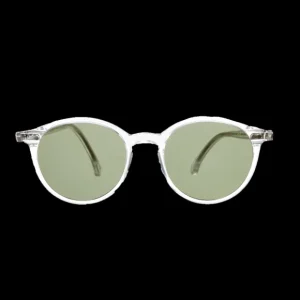 The Bespoke Dudes Sunglasses | Cran Transparent With Bottle Green Lenses