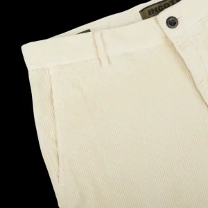 Incotex Trousers | Cream Beige Cotton Corduroy Slacks Chinos