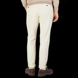 Incotex Trousers | Cream Beige Cotton Stretch Pleated Chinos