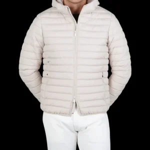 Save The Duck Coats & Jackets | Cream Beige Technical Down Luke Hood Jacket