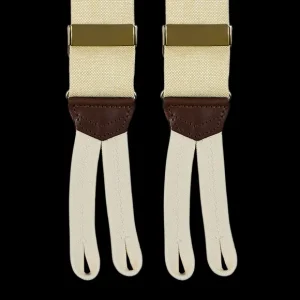 Albert Thurston Braces | Cream Hemp Leather 35 Mm Braces