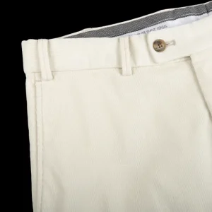 Hiltl Trousers | Cream Micro Cotton Corduroy Regular Fit Chinos