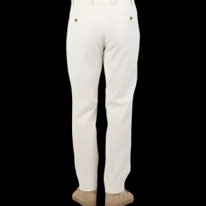 Hiltl Trousers | Cream Micro Cotton Corduroy Regular Fit Chinos