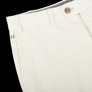 Hiltl Trousers | Cream White Cotton Corduroy Regular Fit Chinos