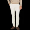 Berwich Trousers | Cream White Cotton Twill Flat Front Trousers