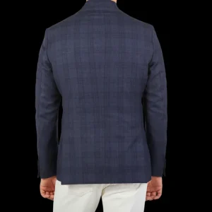 Eduard Dressler Blazers | Dark Blue Checked Wool Sendrik Blazer