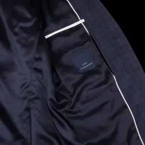 Eduard Dressler Blazers | Dark Blue Checked Wool Sendrik Blazer