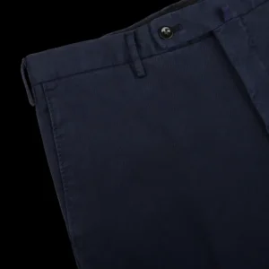 Incotex Trousers | Dark Blue Cotton Stretch Comfort Chinos