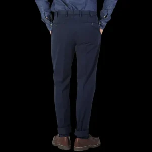 Incotex Trousers | Dark Blue Cotton Stretch Comfort Chinos