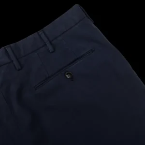 Incotex Trousers | Dark Blue Cotton Stretch Comfort Chinos