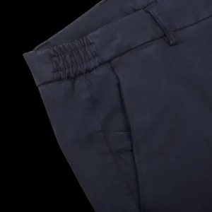 Berwich Trousers | Dark Blue Cotton Stretch Chinos