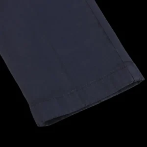 Berwich Trousers | Dark Blue Cotton Stretch Chinos