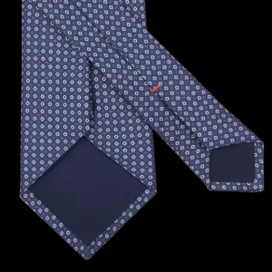 Gierre Milano Ties | Dark Blue Dot Printed Silk Lined Tie