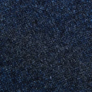 Gran Sasso Knitwear | Dark Blue Melange Wool Cashmere 1/4 Zip Sweater