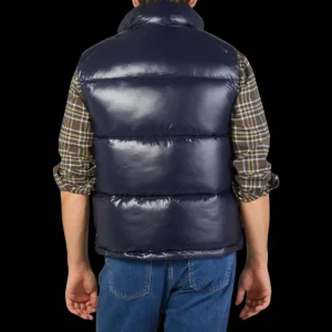 Save The Duck Outerwear | Dark Blue Nylon Ailantus Padded Gilet