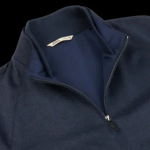 Maurizio Baldassari Outerwear | Dark Blue Pure Cashmere Blouson