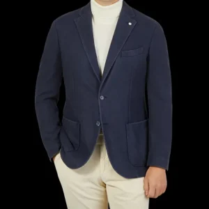 L.B.M. 1911 Blazers | Dark Blue Washed Wool Cashmere Blazer