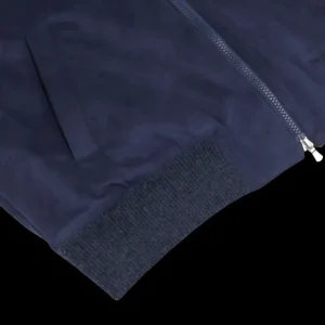 Gran Sasso Outerwear | Dark Blue Wool Alcantara Front Padded Jacket