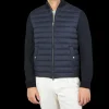 Herno Outerwear | Dark Blue Wool Silk Nylon Padded Jacket