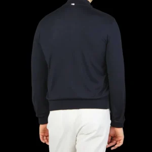 Herno Outerwear | Dark Blue Wool Silk Nylon Padded Jacket