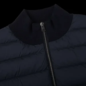 Herno Knitwear | Dark Blue Wool Silk Nylon Padded Jacket