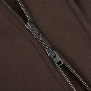 Herno Coats & Jackets | Dark Brown Diagonal Wool Technical Coat