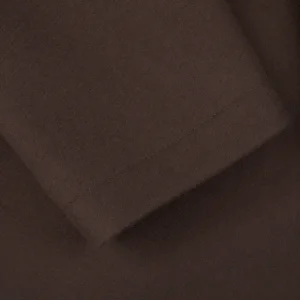 Herno Coats & Jackets | Dark Brown Diagonal Wool Technical Coat