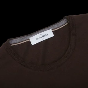 Gran Sasso Sweaters | Dark Brown Extra Fine Merino Crew Neck