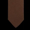 Amanda Christensen Ties | Dark Brown Grenadine Grossa Lined Silk Tie