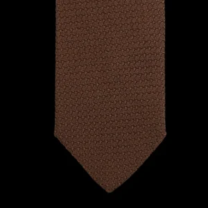 Amanda Christensen Ties | Dark Brown Grenadine Grossa Lined Silk Tie