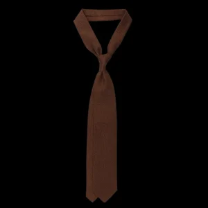 Amanda Christensen Ties | Dark Brown Grenadine Grossa Lined Silk Tie