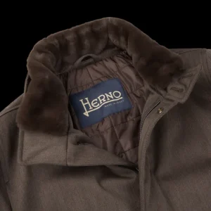 Herno Outerwear | Dark Brown Loro Piana Wool Twill Jacket