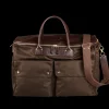 Felisi Weekend Bags | Dark Brown Nylon Leather Signature Travel Bag