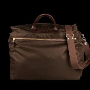 Felisi Weekend Bags | Dark Brown Nylon Leather Large Travel Bag