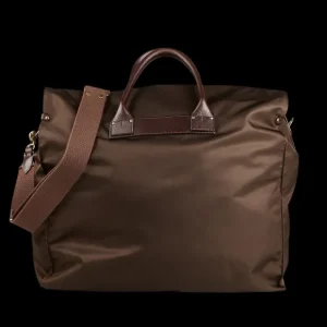 Felisi Weekend Bags | Dark Brown Nylon Leather Large Travel Bag