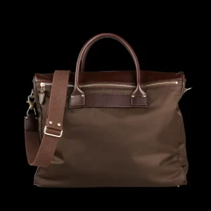 Felisi Briefcases | Dark Brown Nylon Leather Shoulder Bag