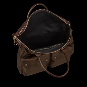 Felisi Briefcases | Dark Brown Nylon Leather Shoulder Bag