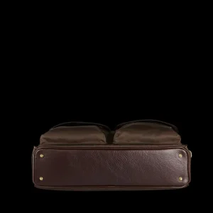 Felisi Briefcases | Dark Brown Nylon Leather Shoulder Bag
