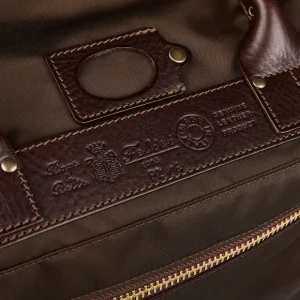 Felisi Weekend Bags | Dark Brown Nylon Leather Large Travel Bag
