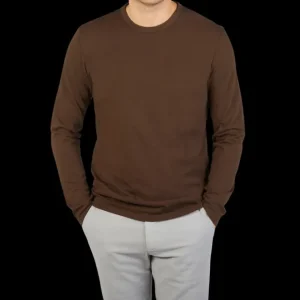 Tela Genova T-Shirts | Dark Brown Organic Cotton Ls T-Shirt