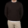 Filippo de Laurentiis Knitwear | Dark Brown Super 120S Merino Crew Neck