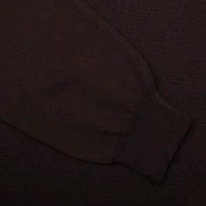Filippo de Laurentiis Knitwear | Dark Brown Super 120S Merino Crew Neck