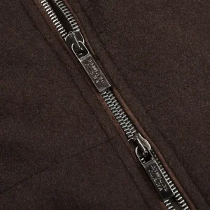 Maurizio Baldassari Gilets | Dark Brown Water Repellent Cashmere Gilet