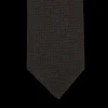 Gierre Milano Ties | Dark Brown Wool Cotton Grenadine Unlined Tie