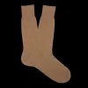 Pantherella Socks | Dark Camel Merino Wool Ribbed Ankle Socks