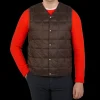 Taion Outerwear | Dark Chocolate Nylon Down Padded Vest