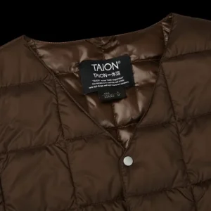 Taion Gilets | Dark Chocolate Nylon Down Padded Vest