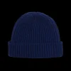 William Lockie Beanies | Dark Cobalt Geelong Lambswool Ribbed Beanie